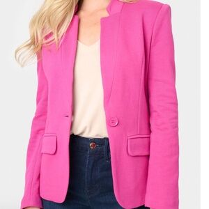 GibsonLook - Notch Collar Blazer - Size L - Neon Berry